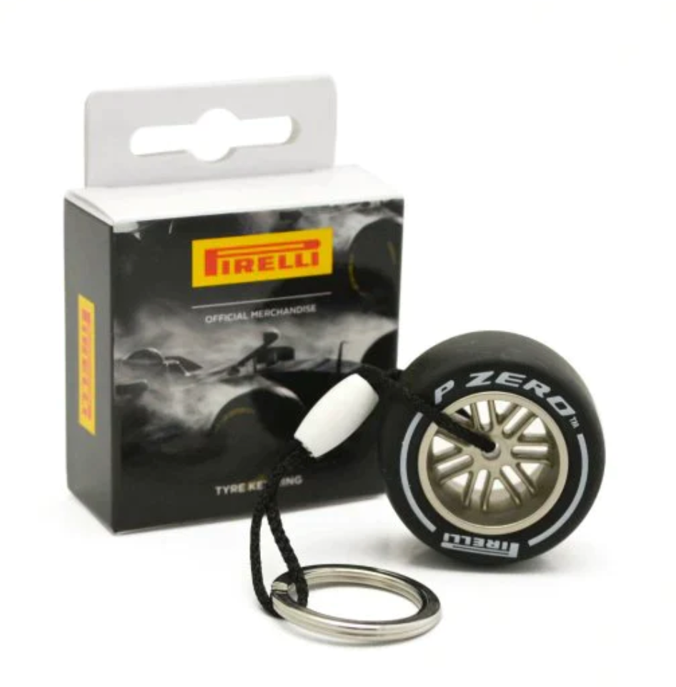 Pirelli Mini Tyre Keychain (White)