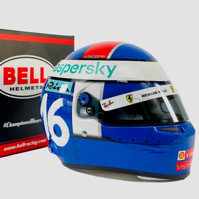 Ferrari CHARLES LECLERC 2021 MINI HELMET BELL SCALE 1:2 - MONACO GP