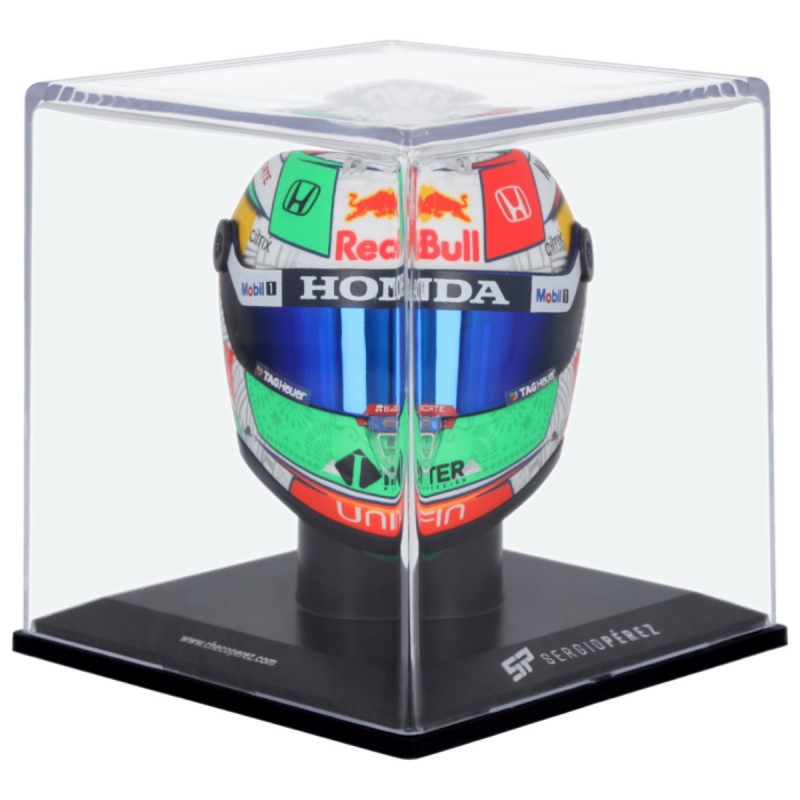 Red Bull SERGIO PÉREZ MEXICAN GP 2021 MINI HELMET SCHUBERTH SCALE 1:4 + DISPLAY
