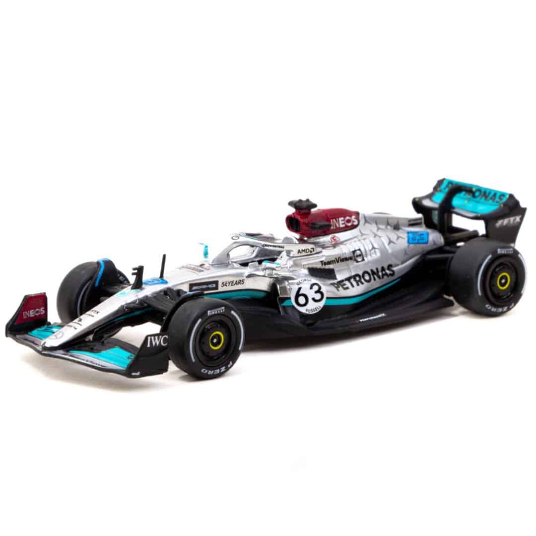 Mercedes-AMG F1 W13 E Performance George Russell 2022年比利時大獎賽參賽車 Tarmac Works 1:64比例模型車