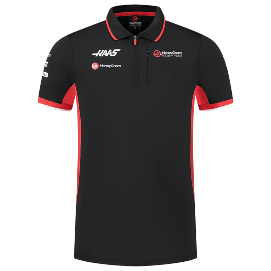 Pre-Order：Haas Racing F1 2024 Men's Team Fitted Polo Shirt - Black