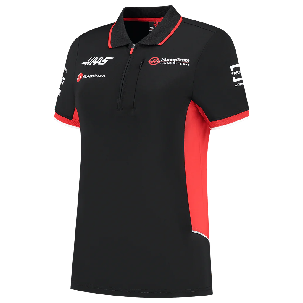 Pre-Order：Haas Racing F1 2024 Women's Team Fitted Polo Shirt - Black