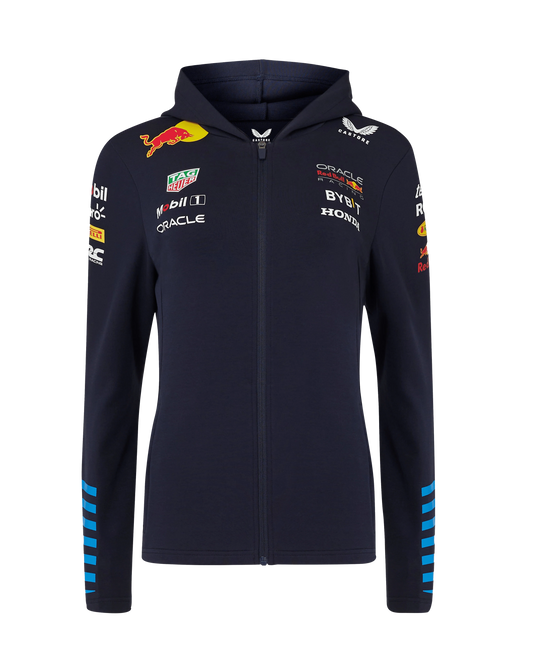 Red Bull Racing F1 Women's 2024 Team Full Zip Hooded Sweatshirt- Navy