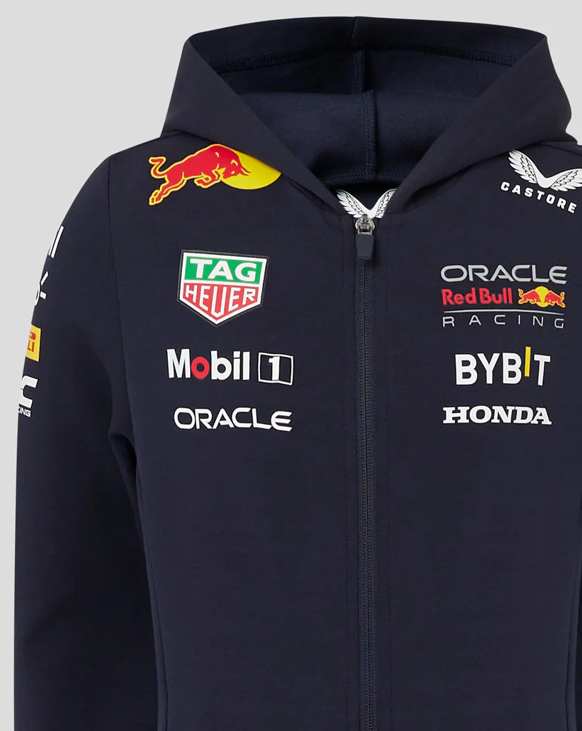 Pre-Order：Red Bull Racing F1 Kid's 2024 Team Full Zip Hoodie- Youth Navy
