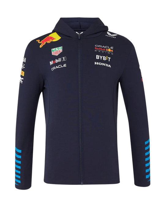 Red Bull Racing F1 Men's 2024 Team Full Zip Hooded Sweatshirt- Navy