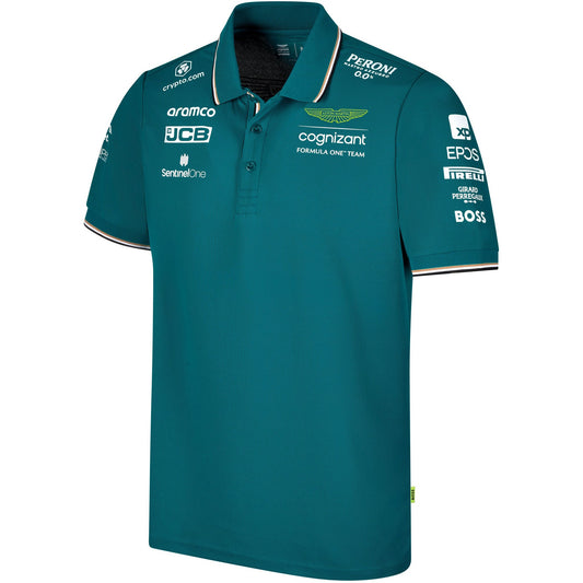Aston Martin Cognizant F1 2023 Men's Team Polo Shirt- Green