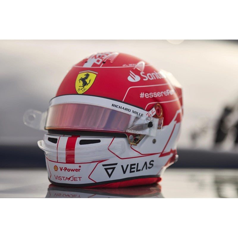 Ferrari PRE-ORDER CHARLES LECLERC MINI HELMET 2022 GP MONACO BELL SCALE 1:2